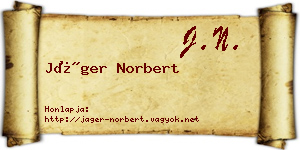 Jáger Norbert névjegykártya